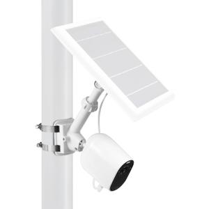Wasserstein 2-in-1 Universal Pole Mount for Camera & Solar Panel Compatible with Wyze, Blink, Ring, Arlo, Eufy Camera (White)