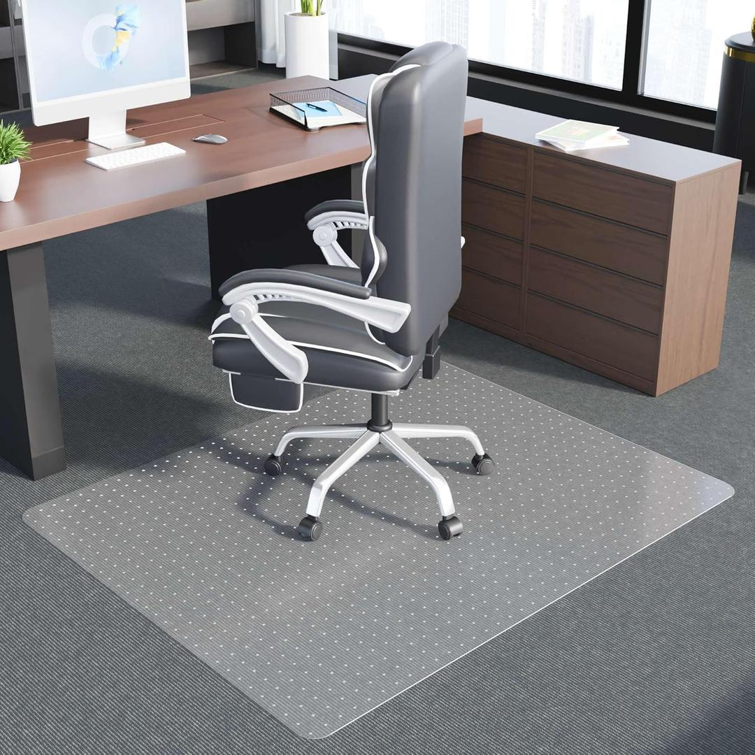 Office Chair Mat for Low Pile Carpet Floor, Clear Carpet Chair Mat, Sturdy Floor Mat for Home & Office 60"x48"