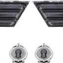telfair Front Driving Fog Lights & Bezels Set Compatible with 2013-2017 Traverse - Chrome & Black ABS Housing, Polycarbonate Lens OE#‎GM1038148,GM1039148-4pcs (2013 2014 2015 2016 2017)