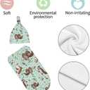 Cute Sea Otters Newborn Swaddle Blankets Beanie Hat Sets, Soft Otter Baby Stuff Blanket Swaddle Sack for Baby Shower Infant Boy and Girl Gift
