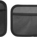 INNOLIFE Car Net Pocket Side Clutter Scattered Storage Phone Holder Strong Paste Organizer 8"x5.75" (1pcs L + 1 pcs S)