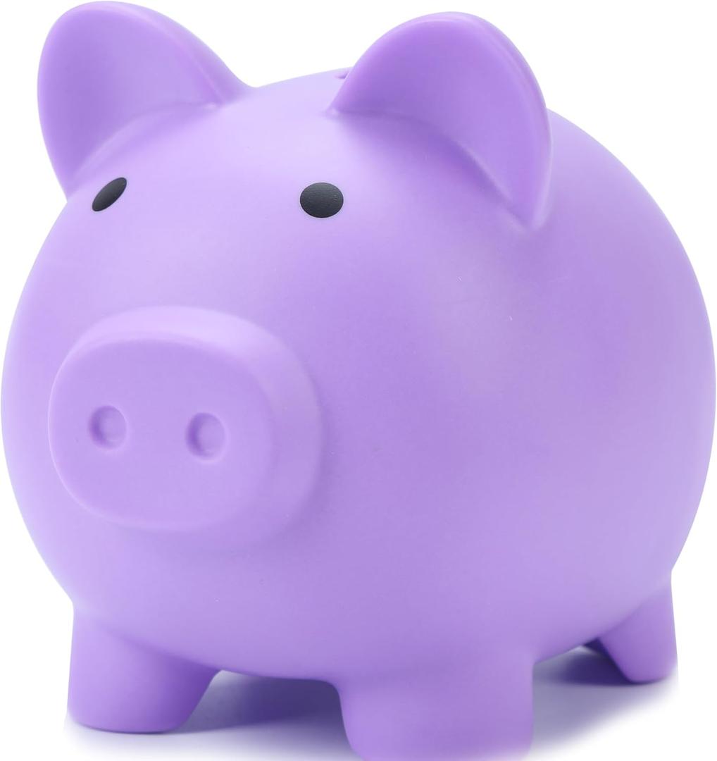 H&W Mini Piggy Bank, Plastic Coin Bank, Unbreakable Money Banks, Cute Piggy Banks, Best Birthday Gifts Home Decoration, Purple (Small)
