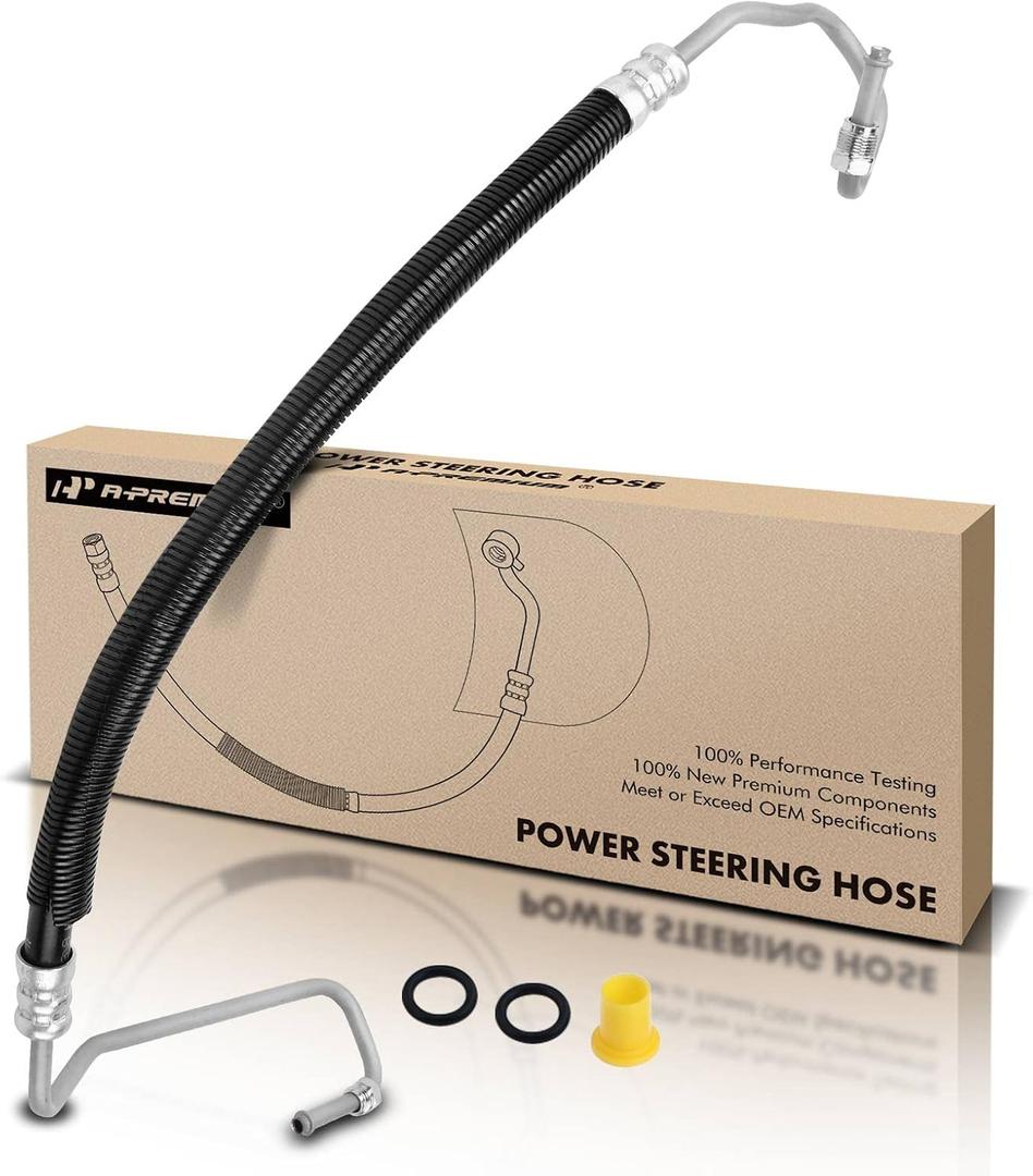 A-Premium Power Steering Pressure Hose Line Assembly Compatible with Chevrolet Silverado 1500 HD Classic, Avalanche 2500 & GMC & Hummer, 5.3L 5.7L 6.0L 6.6L 8.1L, with O-ring, Hydroboost To Gear