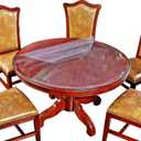 Crystal Clear Plastic Cover Circle Tablecloth Protector Coffee Dining Conference Table Top Wipeable Protective Office Desk Side Tabletop Topper Soft Glass Pad Mat Vinyl PVC Round 46 Inch (Dia. 117cm) (Upgraded Clear Color)