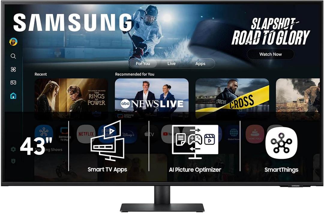 Samsung 43 Smart Monitor M7 (M70F) 4K UHD Display, Samsung Vision AI, Smart TV Apps, Gaming Hub, USB-C, HDMI and USB-A, Black, LS43FM702UNXZA, 2025