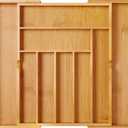 BAMEOS drawer organizer flatware organizer cutlery tray silverware organizer expandable adjustable bamboo drawer organizer kitchen bathroom