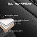 HChengkikz Nappa Leather Car Seat Covers Full Set, Black Car seat Protector 5 Seats, Waterproof Car Seat Cushion, Universal Automotive Seat Covers Fit for SUV Truck Pick-up Sedan, Front and Rear