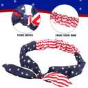 3 x 1Pcs 4th of July Headbands for Women with Patriotic USA Bows, 4th of July Wide Red White and Blue Knotted Bow Hair BandsBands Fourth of July Accessories Gifts for Memorial Day Independence Day