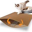 Pieviev Cat Litter Mat Double Layer Waterproof Urine Proof Trapping Mat 1 Pack (30''X24'', Brown)