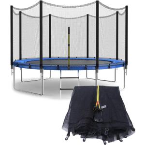 SUOGROLI Trampoline Safety Net, Ø 4/ 4.6/ 6/ 8/ 10/ 12/ 13/ 14/ 16FT Garden Trampoline Replacement Net, Kids Protective Net, 120cm-6Poles-4ft, Black