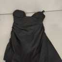 Popilush One Piece Swim Dress Tummy Control Swimsuits for Women Ruched Shapewear Split Bathing Suit (Small, Black)