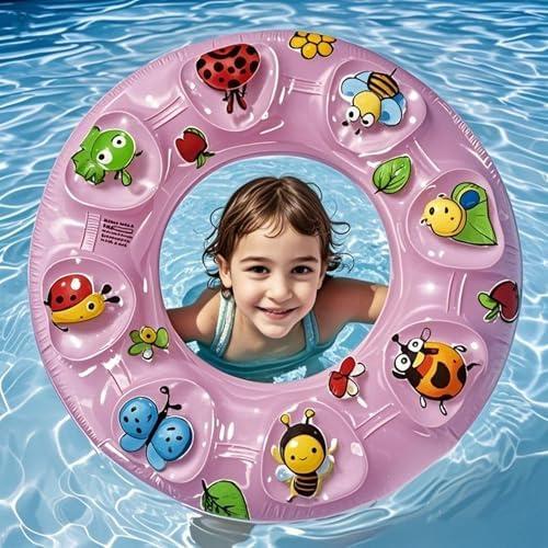 Set of 2 Pack, Kids Swim Ring Pool Float: Durable Inflatable Water Ring for Ages 4-10, Cartoon Animal Design for Pool & Beach Fun
