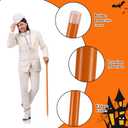 CroBlissful 2 Pcs Blue and Orange Wooden Cane 90s Movie Character Theatrical Costume Accessory for Adults Halloween Walking Cane with Rubber Tips for Cosplay Party Supplies, 37 Inch