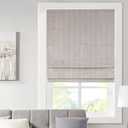 Madison Park Galen Cordless Fabric Privacy Single Panel Darkening, Energy Efficient Roman Shade, Window Curtain, 29"W x 64"H, Basketweave Taupe