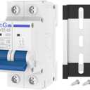 DC Miniature Circuit Breaker, CGELE 2 Pole 50 Amp 500V DC Disconnect Switch for Solar PV Systems Thermal Magnetic Trip Din Rail Mount