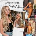 KooKaStyle Invisible Wire Hair Extensions with Transparent Headband Adjustable Size 4 Secure Clips Long Wavy Secret Wire Hairpiece 10H24#Dirty Blonde Mixed Bleach Blonde 16 Inch for Women