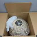 Arturesthome 1 Light Wicker Bell Pendant Lamp, Design Basket Rattan Woven Pendant Light Shades, Handmade Hanging Ceiling Lights Crafts Lampshade 16.5"*20.8"