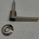 Square Shaft Safe Handle Standard L Shape for ATM (2.05 inch L x 0.63 inch W), Safes and Vault Doors, Matt Chrome Finish