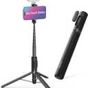 SmallRig ST30 One-Touch Deploy Selfie Stick Tripod, 57.9" Automatic Tripod Stand with Remote and Cold Shoe Mount, for iPhone, for Android, Video Recording, Travel, Vlogging, Black 5291