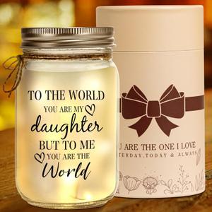 Kenon Mason Jar Night Light Gift for Daughter, Mothers Day Gifts for Daughter from Mom Dad, Home Decoration Lights, Personalized Night Light Birthday Graduation Christmas Gift for Daughter