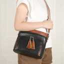 Crossbody Purse for Women, Soft Leather Shoulder Handbag Medium Size Bag with Adjustable Strap