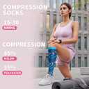 Sooverki Compression Socks for Women & Men 6 Pairs is Best Supportive Knee High Stockings for Circulation, Travel, Nurses S-M