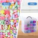 VTG Bead Organizer Box, 112 Pcs Small Organizers, 3-Tier Bead Storage Containers Portable Organizer and Storage Box Stackable Plastic Cases for Bracelet Making DIY Jewelry Nail Charms