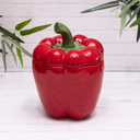 Red Pepper Ceramic Storage Jar Kitchen Canister Vegetable Shaped Retro Decor