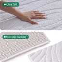 LUMI Bathroom Rug, Soft Absorbent Non Slip Bath Mat, Quick Dry Bath Mats, Machine Washable Microfiber Carpet for Modern Shower Room, Bathtub, Minimalist Bathmat, 17"x30", White (Alpine)