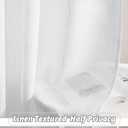 RYB HOME White Sheer Curtains Linen Texture Window Panels, Semi Sheer Light Filetring Rod Pocket & Back Tab Drapes for Bedroom, 52 x 84 inches, Pack of 2