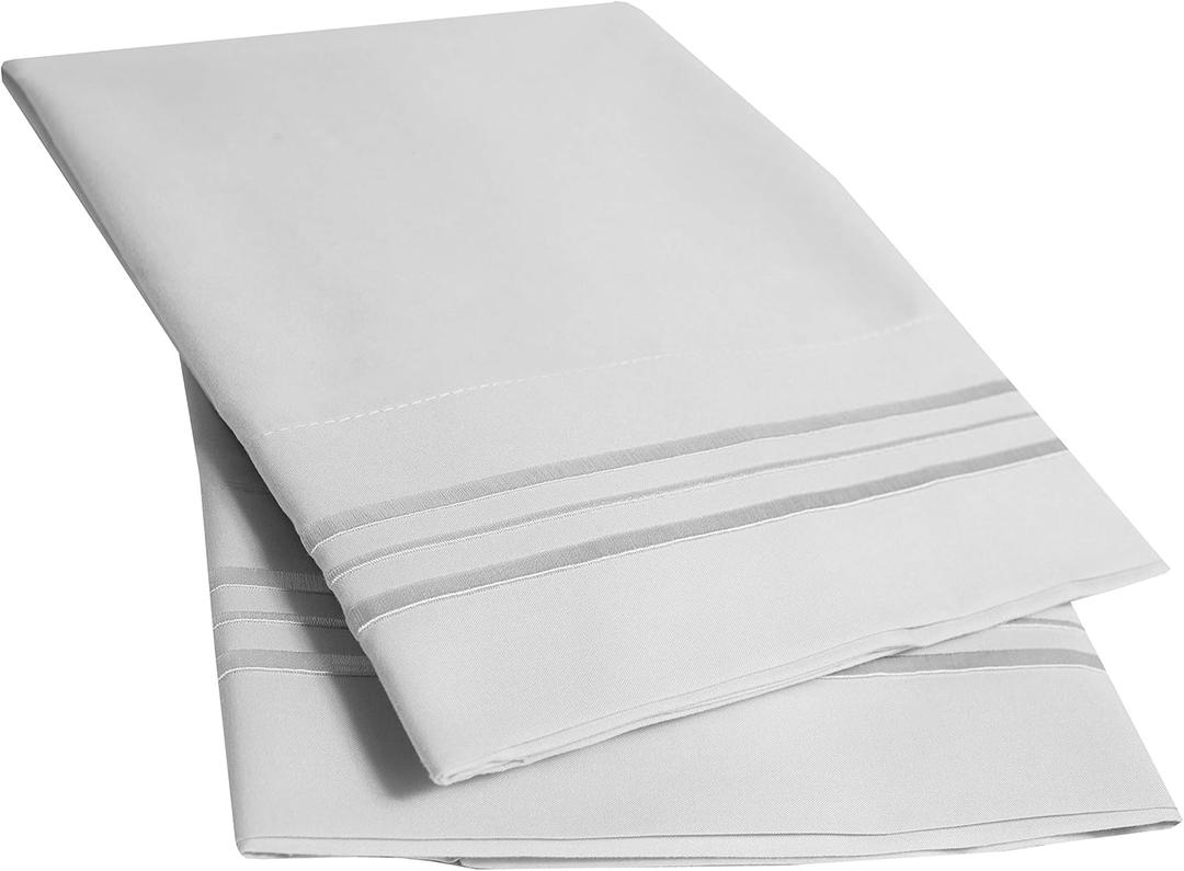 2 Pack Pillow Case Set 1800 Series Fine Brushed Microfiber Pillowcases
