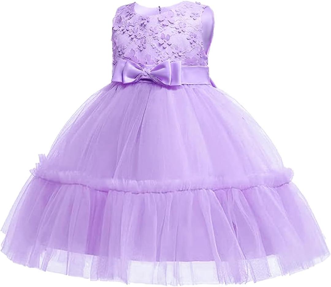TUIJI Girls Christmas Dress Lace Flower Girl Wedding Prom Pageant Birthday Party Toddler Girl Formal Dress