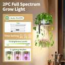 LASZOLA Plant Hangers Shelves Wall Mounted Indoor with Grow Lights, Metal Window Plant Holders, 2Pcs Modern Floating Flower Display Stand with 2 Hooks for Outdoor Kitchen Bathroom Decor, Black