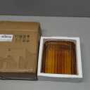 Amber Glass Vase 6.7 Inch Ribbed Glass Vase for Flowers Unique Fluted Vase Decorative Modern Vase for Wedding Home Office Dinning Living Room Shelf Table Centerpieces