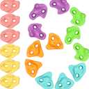 TOPNEW 18PCS Climbing Holds for Kids, Rock Wall Climbing Kit with Hardware for Indoor and Outdoor Climbing Wall, Soft Color