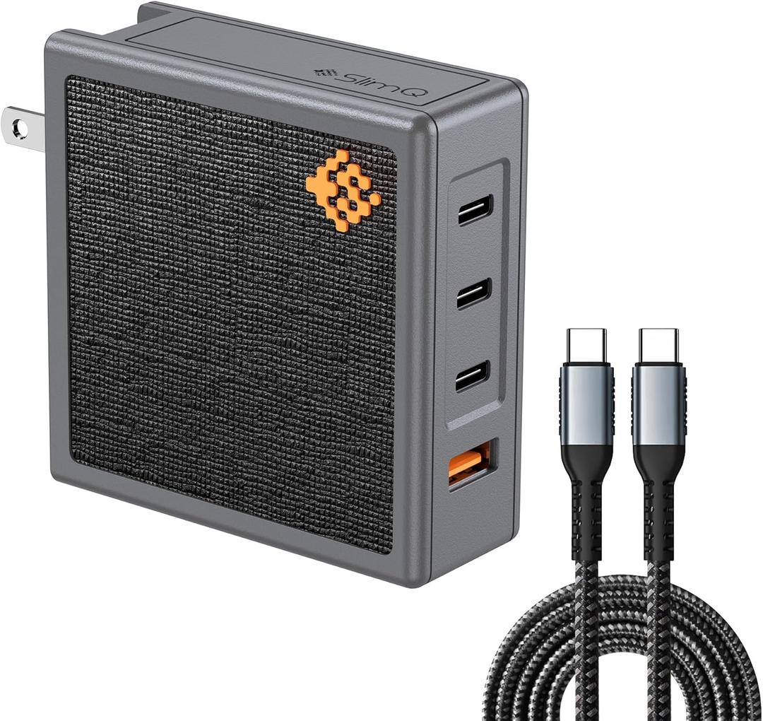 150W GaN USB C Charger Block- 4-Port Multi-Device - Support PD3.1 to 140W - QC Fast Charging Compact Power Adapter Foldable Plug compatible with MacBook iPhone series14 iPad Samsung...(with USB Cable)