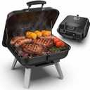 Portable Charcoal Grill, Small Charcoal Grill, Tabletop BBQ Grill, Foldable Camping Grill, Outdoor Grill for Picnic, Tailgating, Travel, Built-in Thermometer, Adjustable Air Vent