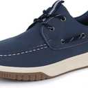 Hawkwell Kids Boys Loafer Casual School Flat Boat Shoes(Toddler/ Little Kid), Navy PU, 10 M US