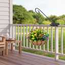 HOMIEE 2 Pack Heavy Duty Deck Hook, Metal Fence Deck Hook Rail Holds for Hanging Bird Feeders, Planters, Suet Baskets, Lanterns, Wind Chimes (A)