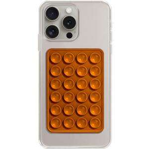 Non Slip Silicone Suction Phone Case Adhesive Grip - Easy to Use, Strong Mount Holder for Self Portrait and Videos - Hands Free - Slim Fit - Durable - iPhones/Samsung/compatability - Tiger Orange