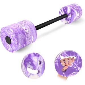 IEBIYO 29.3’’Swimming Barbell Swim Dumbbell with Water Exercise Discs High Density EVA Foam Aquatic Exercise Equipment Swimming Aid for Adults (Purple)