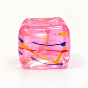 1 Pack Fidget Toys Squishy Stress Cube, Stress Balls for Kids Adults Squishies Stress Relief, Ice Sugar Sensory Toys for Kids with Autism, Fidgets for Classroom Prize Toys(Pink,1 Pack)