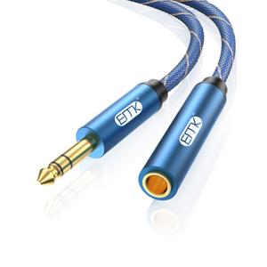 EMK 1/4 inch Extension Cable, 6.35mm 1/4" inch Male to Female Stereo Headphone Guitar Extension Cable Cord, Gold Plated Quarter inch Headphone Extension Cable (10FT/3M) EMK 1/4 inch Extension Cable, 6.35mm 1/4" inch Male to Female Stereo Headphone Guitar Extension Cable Cord, Gold Plated Quarter inch Headphone Extension Cable (10FT/3M)