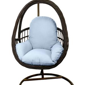 Outdoor Egg Chair Cushion with Straps, Thick PP Cotton & Shredded Sponge Fill, Water Repellent & Fade Resistant Replacement Cushion for Hanging Swing Chair, Removable Cover, Light Blue