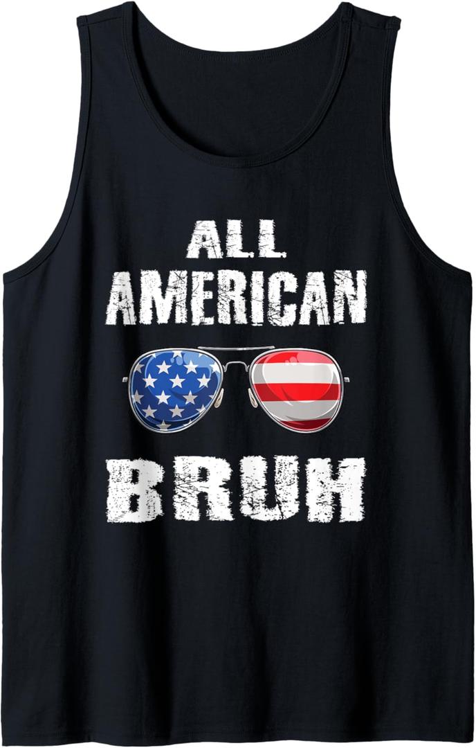 All American Bruh 4th Of July Boys Patriotic Teens Tank Top S