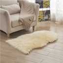 Sheepskin Area Rugs, Faux Sheep Skin Rug Pelt Natural Fur Carpet Floor Mat Seat Cover Wool Chair Pad for Home Bedroom Living Room Armchair Couch Decor,3x5,Yellow