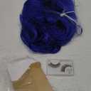 Fancy Hair Long Blue Wavy Wigs for Women Curly Middle Part Blue Wig Natural Looking Synthetic Heat Resistant Fiber Wigs Hair for Daily Party Halloween Use (Dark Blue)