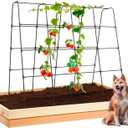 Cucumber Trellis for Climbing Plants, Outdoor Garden Arch 5.3x5.3ft Metal Plant Trellis Arch Support Vegetable Fruit Tomato Vine Peas Beans Frame for Raised Bed, Black