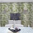 Brick Peel and Stick Wallpaper Self Adhesive Wallpaper Removable Contact Paper 3D BrickTextured Vintage Wall Paper Decorative Green Leaves Brick 15.7"x393"