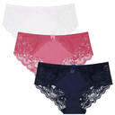 Curve Muse Women’s Plus Size Mid Waist Floral Lace Briefs Panties M